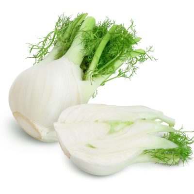 Fresh,Fennel,Bulb,With,Half,Isolated,On,White,Background,With